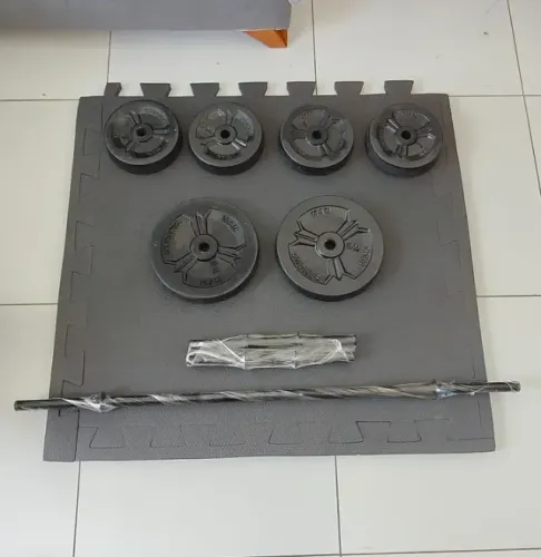 Kit, Anilhas de concreto e barras para musculação