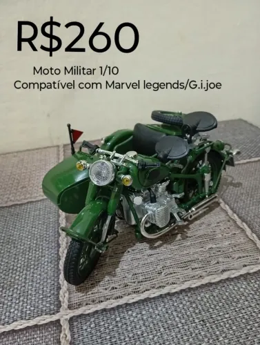 Moto Militar escala 1/10 Compatível com G.I.Joe/Marvel legends 