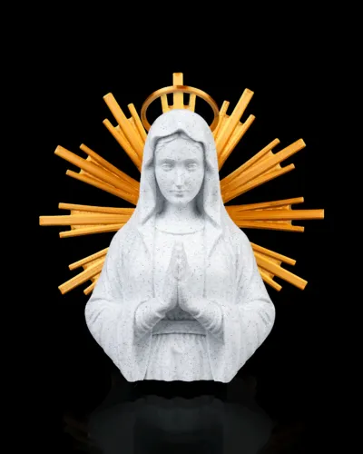 Escultura 3D Virgem Maria (22cm) - Acabamento Premium