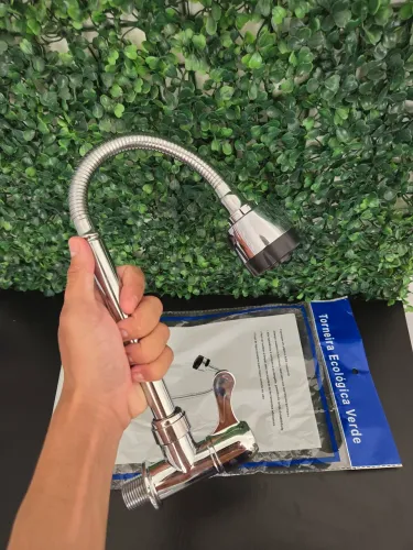Torneira Gourmet Aço Inoxidável Plástico Flexível 360° NOVA