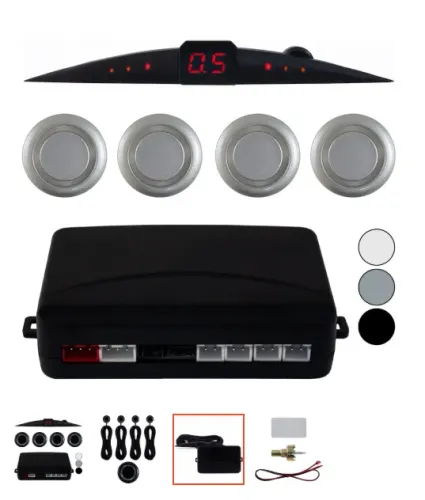 Sensor Estacionamento Ré 4 Pontos Positron PS220 Universal Traseiro Display Led Kit