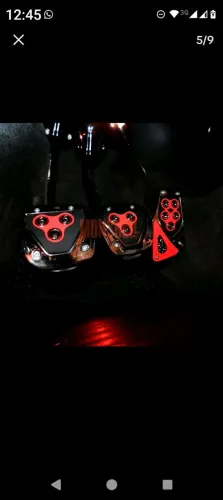 Kit 3 Peças Pedaleiras Esportivas Automotiva Carros Tuning Acessórios Universal