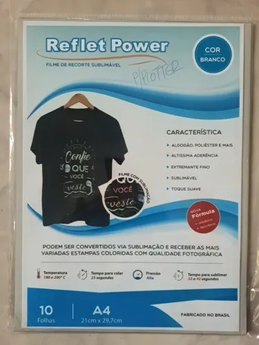Reflet Power Filme de Recorte Sublimável Branco A4 - Kit 4 pacotes (40 fls) - Novo Lacrado