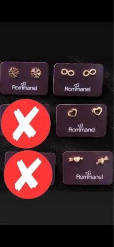 4 Pares de brinco Rommanel ( NÃO ENTREGO )