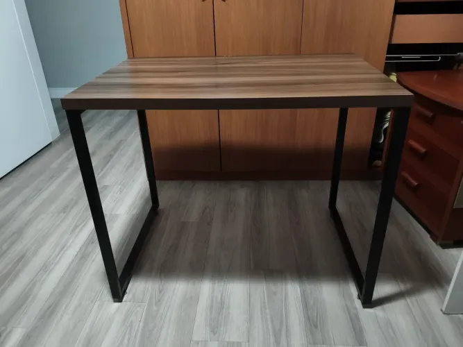 Mesa para Escritório Office Estilo Industrial, 0,90m, Nogal
