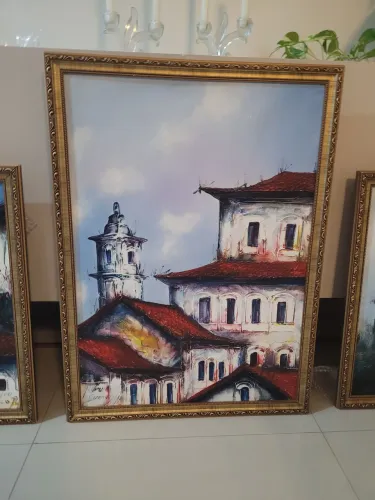 Trio de quadros do artista Pedro Silva