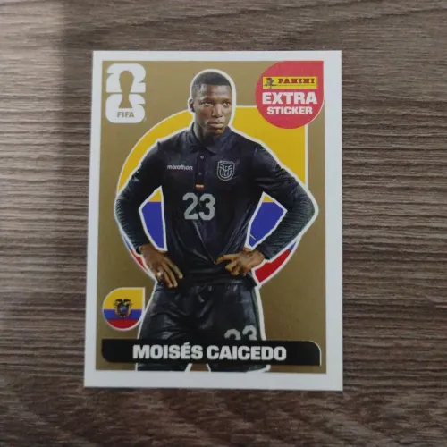 GOLD Moisés Caicedo figurinha Legend extra Copa do mundo FIFA 2026