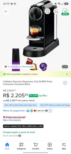 Cafeteira Nespresso 