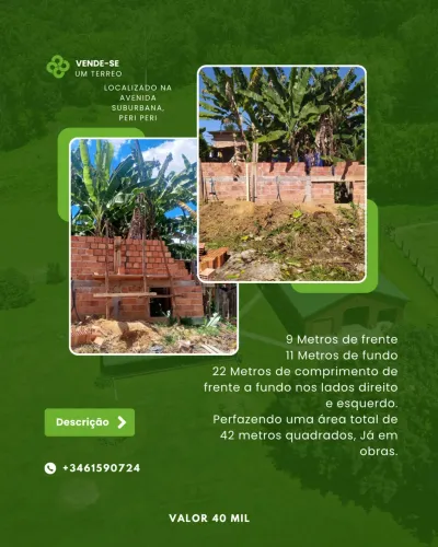 Vende-se um Terreno já em construção 