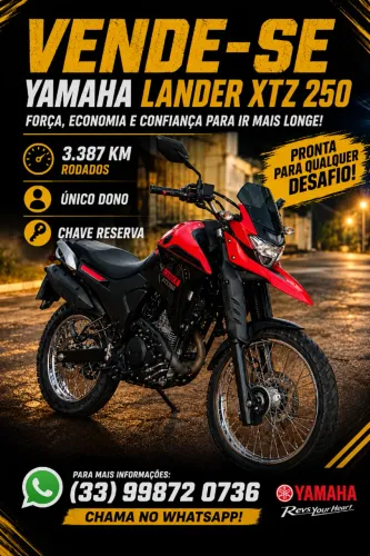 Lander 250 2023 ABS 3.386km IPVA Pago Impecável c/ Acessórios Moto Novíssima 1º Dono