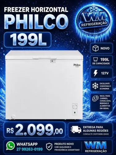 Freezer Horizontal Philco 199 Litros 127V Novo - R$ 2.099