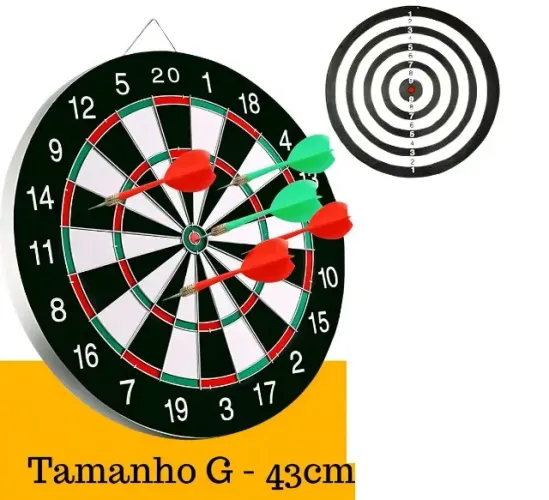 Jogo De Dardos Profissional 43cm Kit Alvo Com 4 Dardos