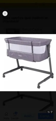 Berço Portátil Co-bed Link Cinza Mescla - Voyage