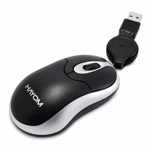 Mini Mouse Óptico Retrátil USB para Notebook Hayom MU2915 Compacto Novo