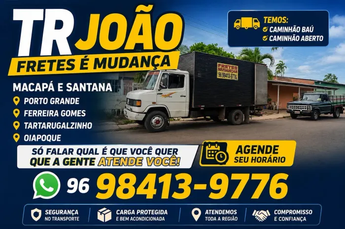Fretes mudança e macapá e Santana * e Oiapoque Jari
