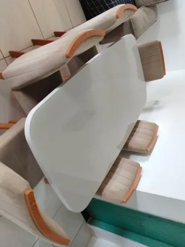 Mesa de vidro de jantar 180x90cm + 6 cadeiras - excelente estado! 