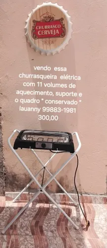 Vendo essa churrasqueira com 11 velocidades  acompanhado suporte e quadro  .