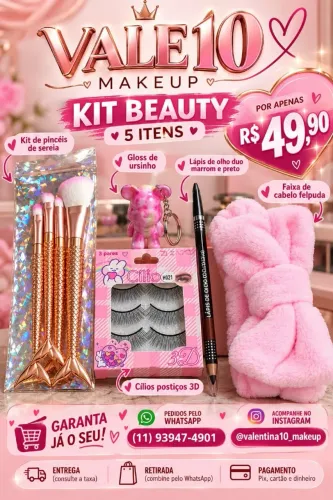 ? KIT ESPECIAL MAQUIAGEM BLOGUEIRA - 5 ITENS COM BOLSA TRANSPARENTE ?