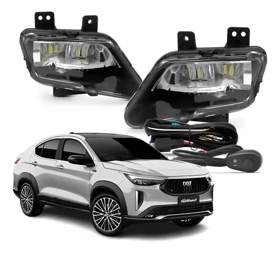 Kit Milha Neblina Fiat Fastback 22 Botão Cola Alternativ Top