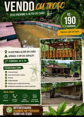 Vendo ou troco sítio próximo a alter do chão 
