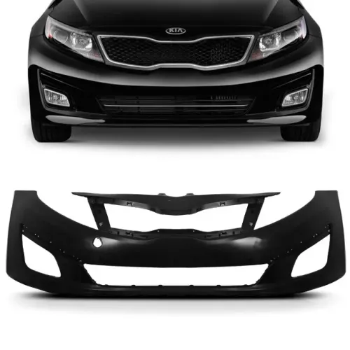 Parachoque Kia Optima 2013 / 2014 - Furo Farol Auxiliar - Preto Liso - FPI