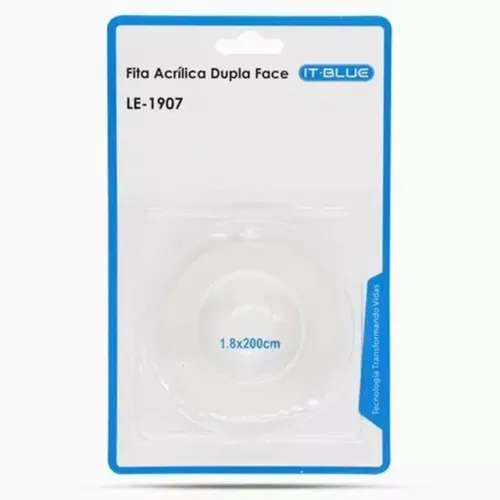 Fita dupla face transparente alta aderência 2 metros