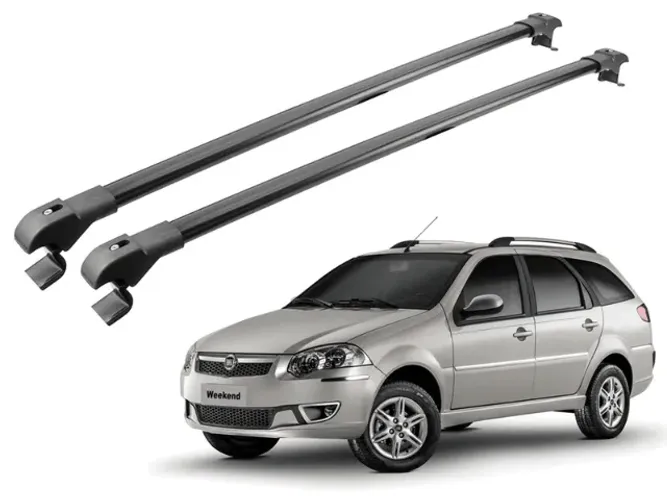Rack Travessa de Teto Fiat Palio Weekend - Slim Preto - Projecar