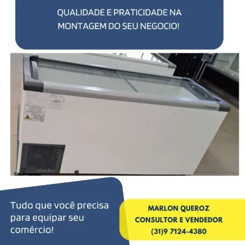Freezer Metalfrio Tampa de Vidro 490 litros Novo