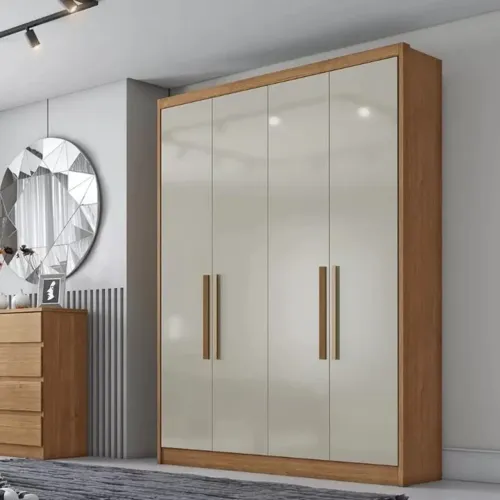 Roupeiro Plus 100% MDF 4 Portas 3 Gavetas Larg. 1.645m rf543