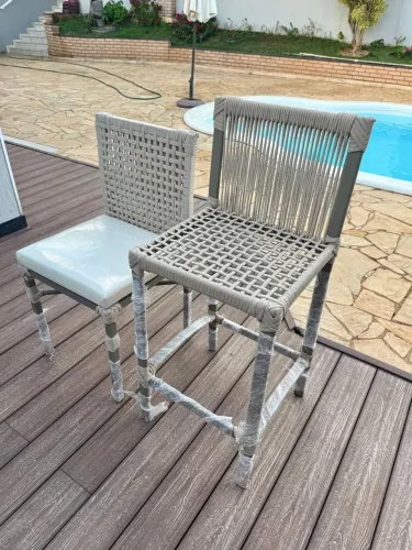 Cadeiras ou banquetas em tricô nautico 650 cada