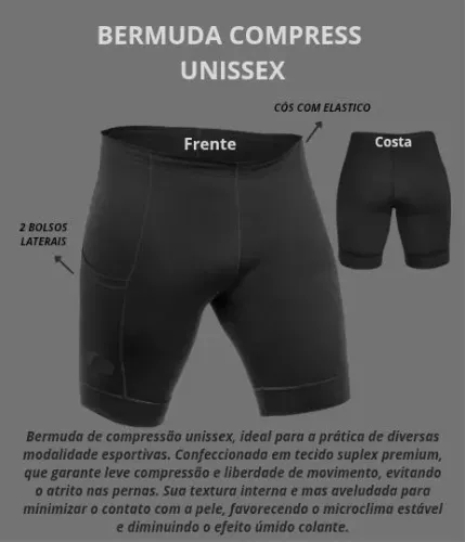 Bermuda de compressão unissex
