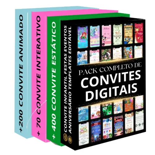 Pack 700 Convite Digital Personalizado Canva Gratuito (Animado, Estático e Interativo)