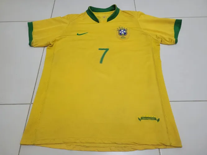 Camisa Seleção Brasileira amarela copa do mundo 2006 GG #7 Adriano