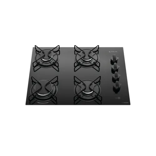 Entrega Grátis- Cooktop 4 Bocas Atlas Agile Up Mesa Vidro Mega Chama Bivolt Preto<br>