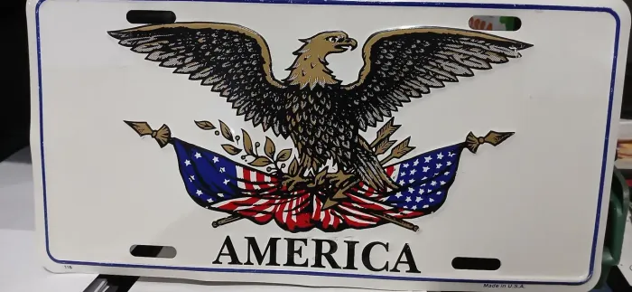Placa em aço América made in USA perfeita para carro exposição 