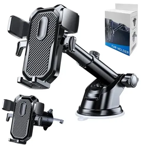 Suporte Para Celular Automotivo Carro Trava Automática 3em1 z1086