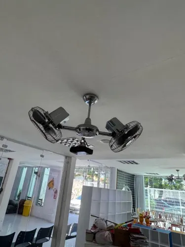 Ventilador Teto Gemini Cromado Dois Motores Cont