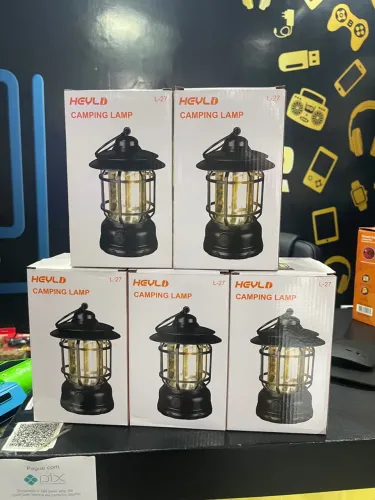 Lampião Lanterna Luminária Led Recarregável Portátil Camping Pesca Luz de Emergência 