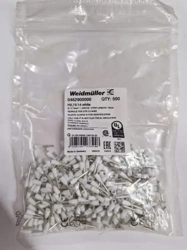 Terminal para cabos 0,75mm - cód 0462900000 - Weidmüller 