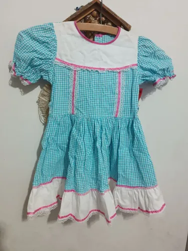 Vestido xadrez infantil vermelho e preto