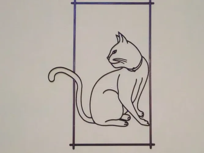 Quadro decorativo artesanal de Gato