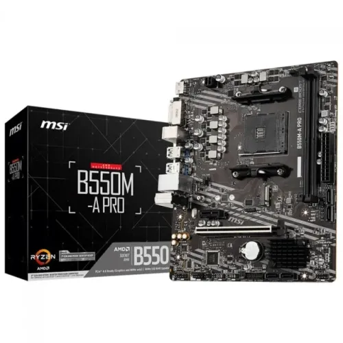 Placa Mãe MSI B550M-A PRO, AM4, DDR4, mATX, M.2 NVMe, HDMI e DisplayPort - PROB550M-A