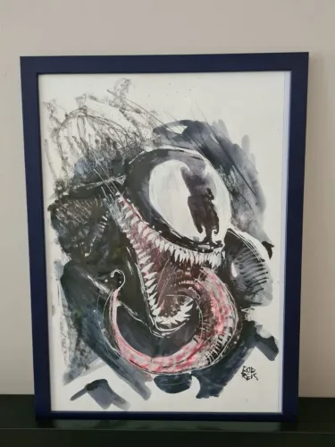 Arte Original Rod Reis Venom em Tamanho A3