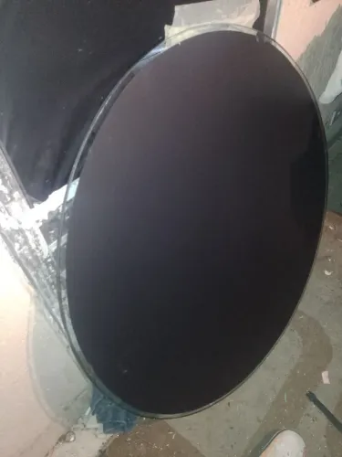 Tampo de mesa de vidro com película preta 10mm