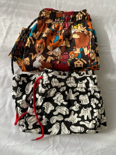 Shorts Estampados - Mickey/Flintstones