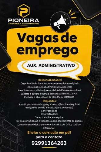 Vaga auxiliar administrativa