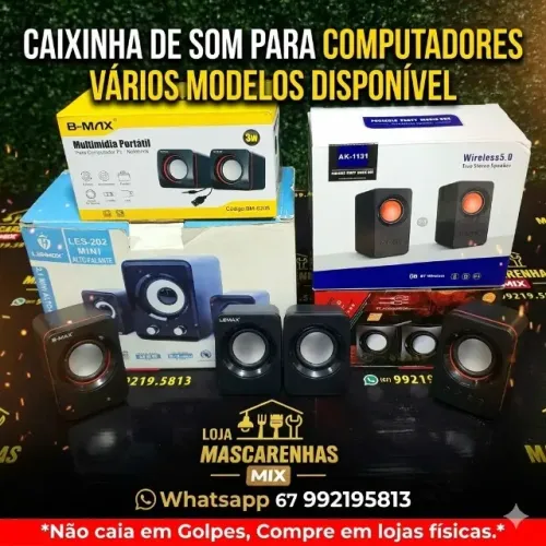 Caixinhas de Som para Computadores e Notebooks Vários Modelos Cod: 0182