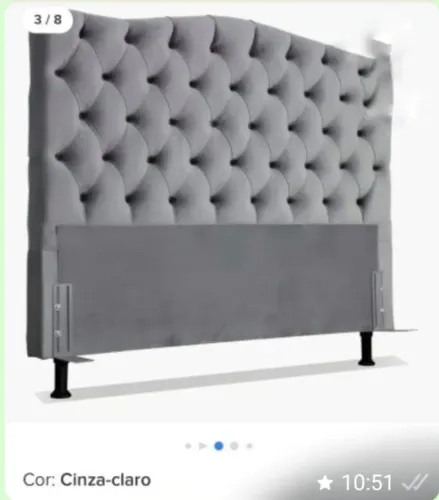 Vende-se essa cabeceira de cama queen 1,58 Dunas suede Veludo, cinza claro nova 250,00