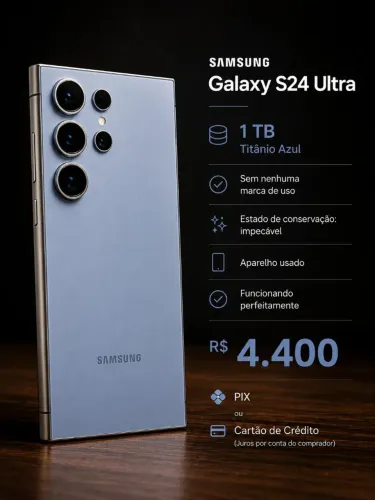 Samsung Galaxy S24 Ultra | 1TB | Titânio Azul