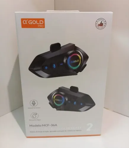 Intercomunicador Duplo Fone Bluetooth Para Capacete A'gold Mcf-36
